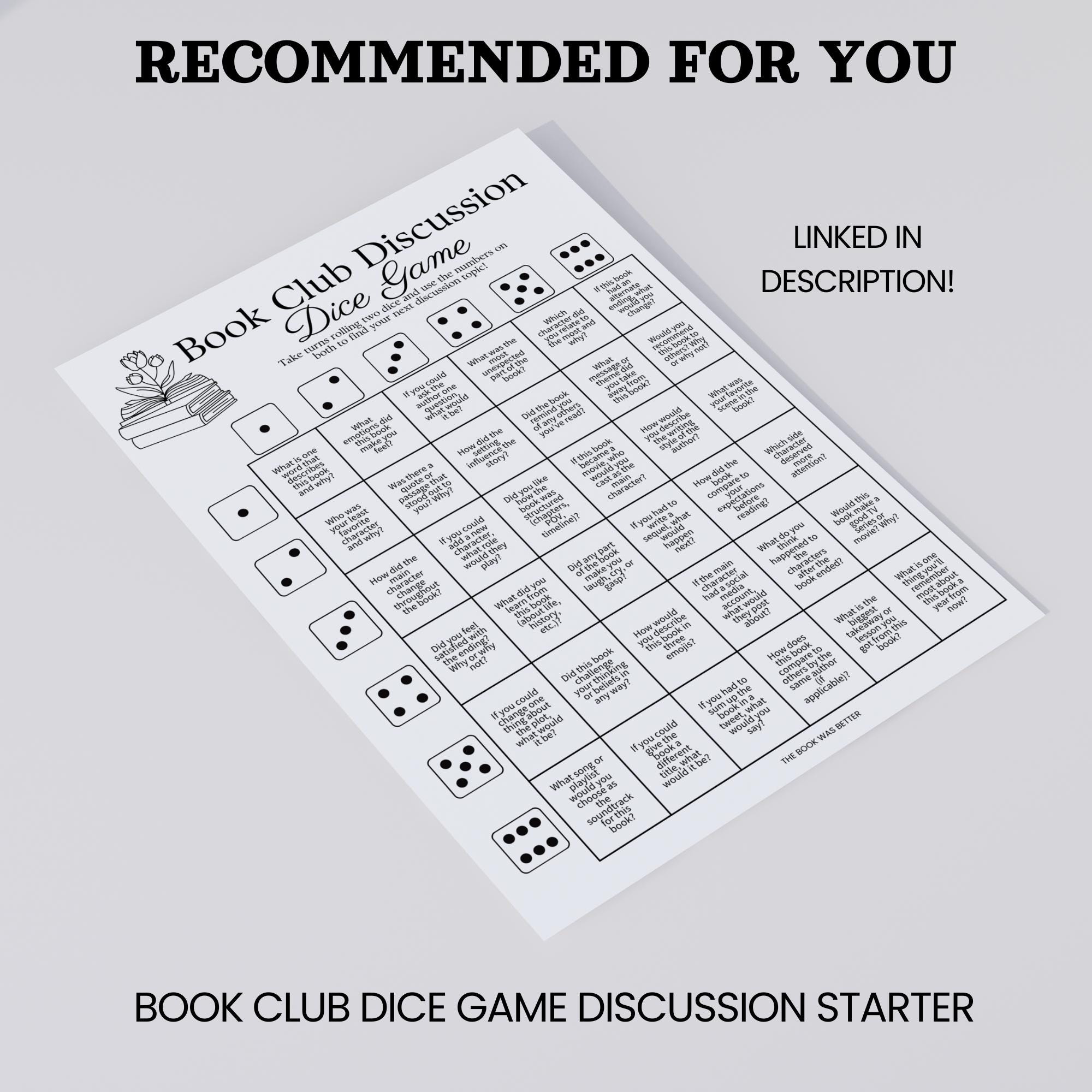 Book Club Discussion Guide Book Club Icebreaker Book Club Activities ...