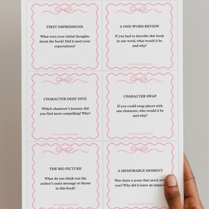 book club game. book club printable game. book club questions & book club discussion starters
