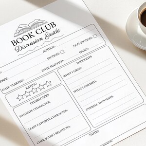 Book club discussion guide printable. Perfect book club icebreaker and discussion starter! Instant download PDF to print at home