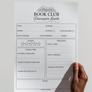 Book club discussion guide printable. Perfect book club icebreaker and discussion starter! Instant download PDF to print at home