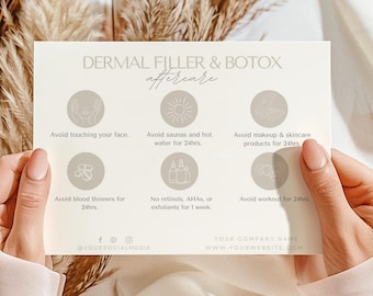 Dermal Filler and Botox Aftercare Card - Editable Template
