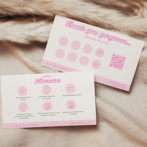 Lash Lift, Brow Lamination Aftercare Cards - Editable Template