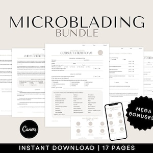 Microblading Consent Forms - Microblading Client Consent Form, Microblading Agreement Form, Microblading Consent Form Aftercare Card