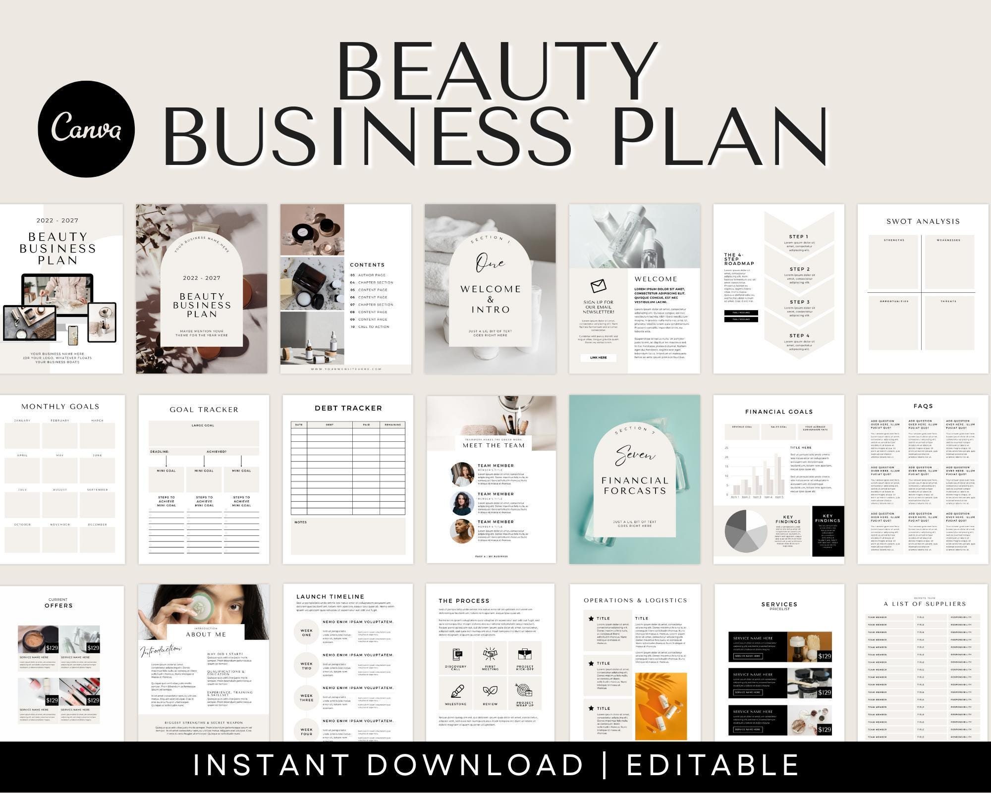 Beauty Business Plan - Luxury Salon Business Plan Template, Business Plan Template Beauty