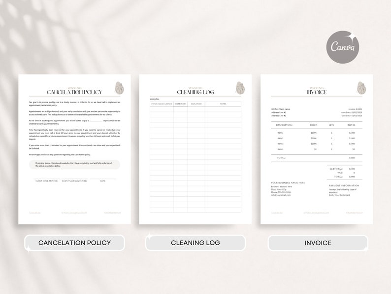 Waxing Forms Bundle – Client Consultation, Consent & Aftercare (Digital Download) image 3