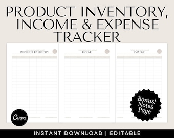 Editable Inventory Tracker – Printable Business Inventory Sheet (Canva PDF)