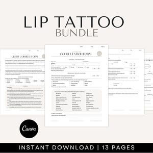 Lip Tattoo Consent Forms - Lip Blush Forms, Includes Aftercare Cards (Canva)