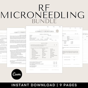 RF Microneedling Consent Forms | RF Microneedling Treatment Intake Forms and Aftercare Cards for Estheticians and Beauty Therapists