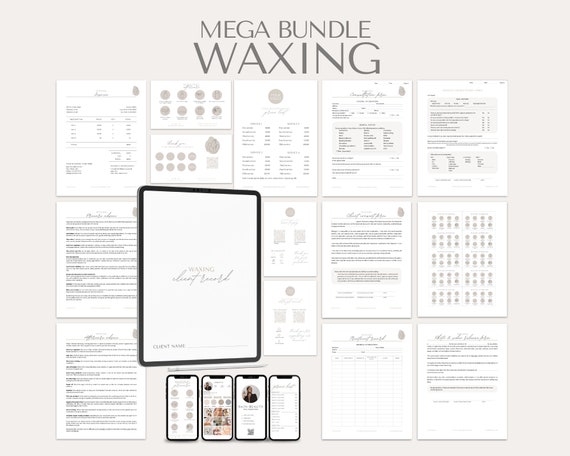 Waxing Consent Forms - Comes with Waxing Aftercare cards, Business cards, Price Lists, Loyalty Card and more