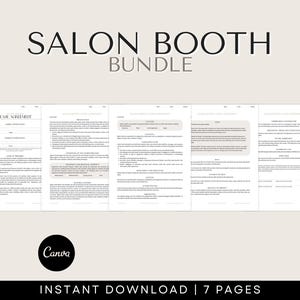 Professional Salon Booth Rental Contract - Editable Booth Rental Agreement, Salon Station Spa Rental Salon Chair Rental Salon Lease