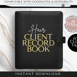Digital Hairstylist Client Record Book - Client Record Book Hair to use in GoodNotes or Notability on iPad, Tablet