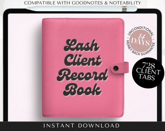 Digital Lash Record Book - Lash Tech Client Record, includes Lash Consent Form, Record Tracker, use in annotation app on iPad or Tablet