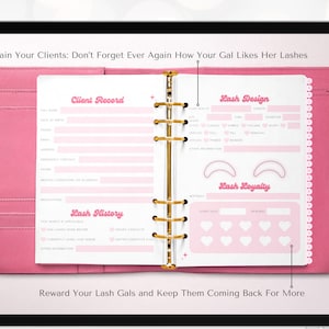 Digital Lash Client Record Book Lash Tech Client Record Lash Form Lash Loyalty Card