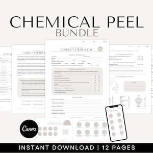 Chemical Peel Forms Bundle | Esthetician Consultation, Consent (Canva Template)