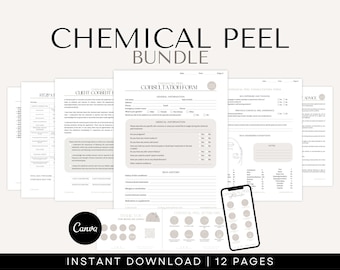 Chemical Peel Consent Forms - Chemical Peel Intake Form, Chemical Peel Consultation Form, Esthetician Forms, Beauty Forms