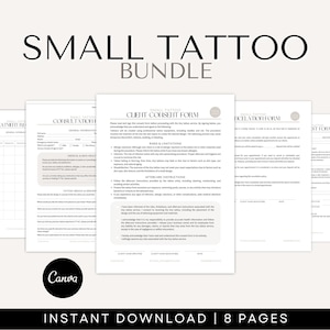 Small Tattoo Consent Forms - Fine Line Tattoo Consent Forms, Tiny Tattoo Forms for Tattoo Artists