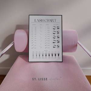 Digital Printable Lash Chart | Lash Guide Lash Chart Eyelash Extension Chart Lash Extension Chart Display Lash Chart Guide Lash Poster