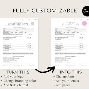 Editable Hair Stylist Form and Salon Form on Canva