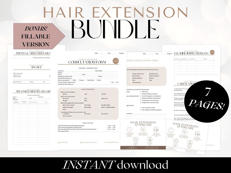 Hair Extension Consent Forms Hair Extension Consultation Form Client