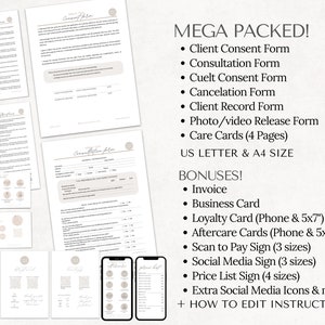 spa consent forms and aftercare cards