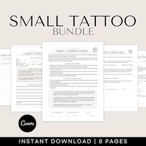 Small Tattoo Consent Forms - Fine Line Tattoo Consent Forms, Tiny Tattoo Consent Forms, Tiny Tattoo Forms, Esthetician Forms