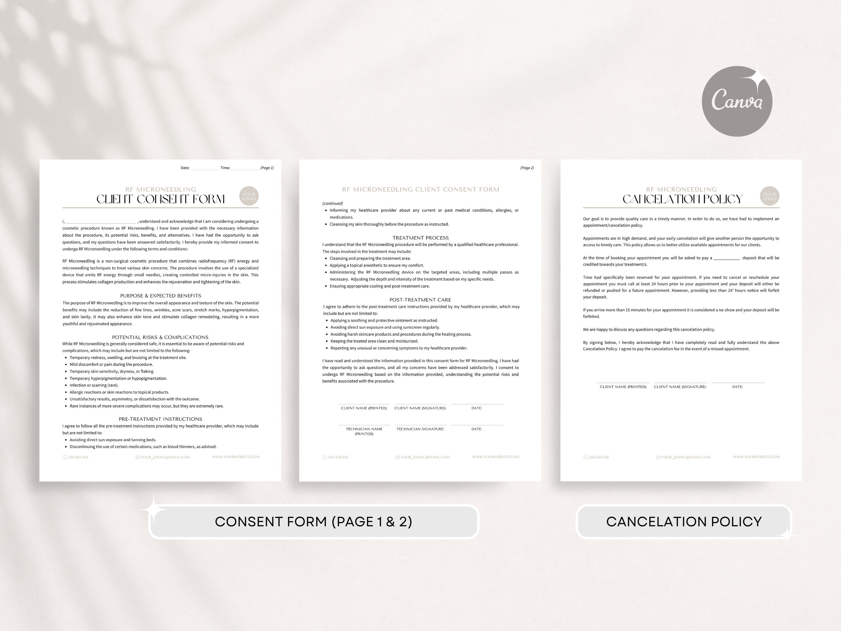 RF Microneedling Consent Forms | RF Microneedling Treatment Intake ...