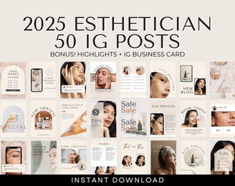 Skincare Instagram Post Templates, Medspa Marketing (Digital Download)