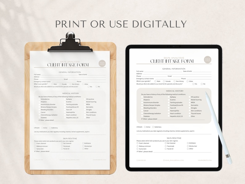 luxury esthetician templates, Esthetician Forms, Lash Form, esthetician intake form, esthetician consent facial client, Esthetician Template