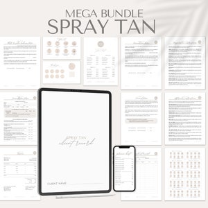 Spray Tan Forms - Spray Tan Aftercare Cards, Esthetician Intake Form, Spray Tanning Consent Forms