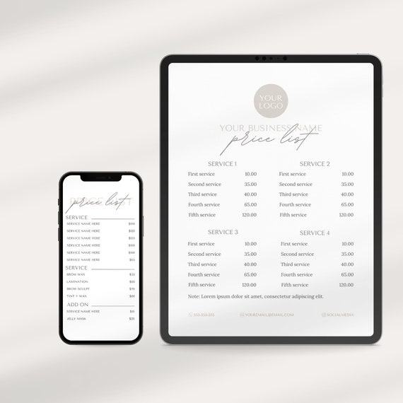 Lash Pricelist Template - Lash Price Menu Instagram Beauty Price List Instagram Pricelist Lash Price List Brow Pricelist IG Pricelist