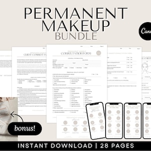 PMU Consent Forms - Permanent Makeup Consent Form, Client Forms, Pmu Client Record Powder Brows Consent