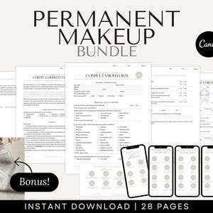 PMU Consent Forms - Permanent Makeup Consent Form, Client Forms, Pmu Client Record Powder Brows Consent