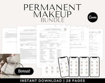 PMU Consent Forms - Permanent Makeup Consent Form, Client Forms, Pmu Client Record Powder Brows Consent