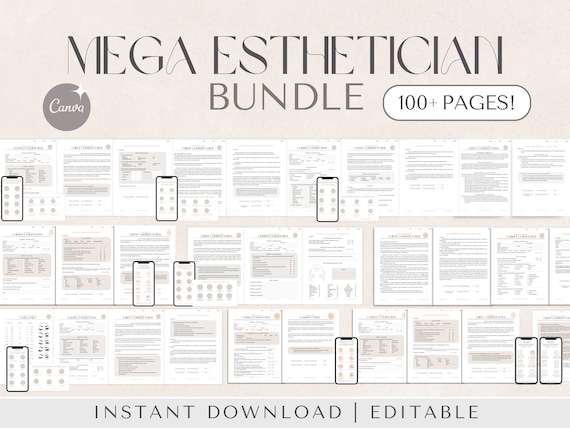 Esthetician Intake Forms Bundle | Esthetician Consent Forms, Esthetician Consultation Form, Facial Consultation Form