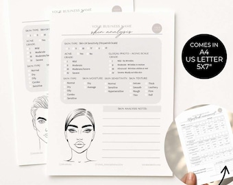 Skin Analysis Form - Fitzpatrick Scale, Editable Template for Esthetician and Medspa Owners, Skin Assessment Template