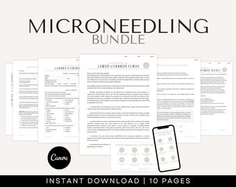 Microneedling Consent Forms - Includes Microneedling Pre and Post Care Instructions, Aftercare Cards (Canva)
