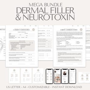 Dermal Filler Consent Forms | Dermal Filler Forms, Dermal Filler Consultation Form, Medspa Form, Esthetician Forms, Botox Consent Forms