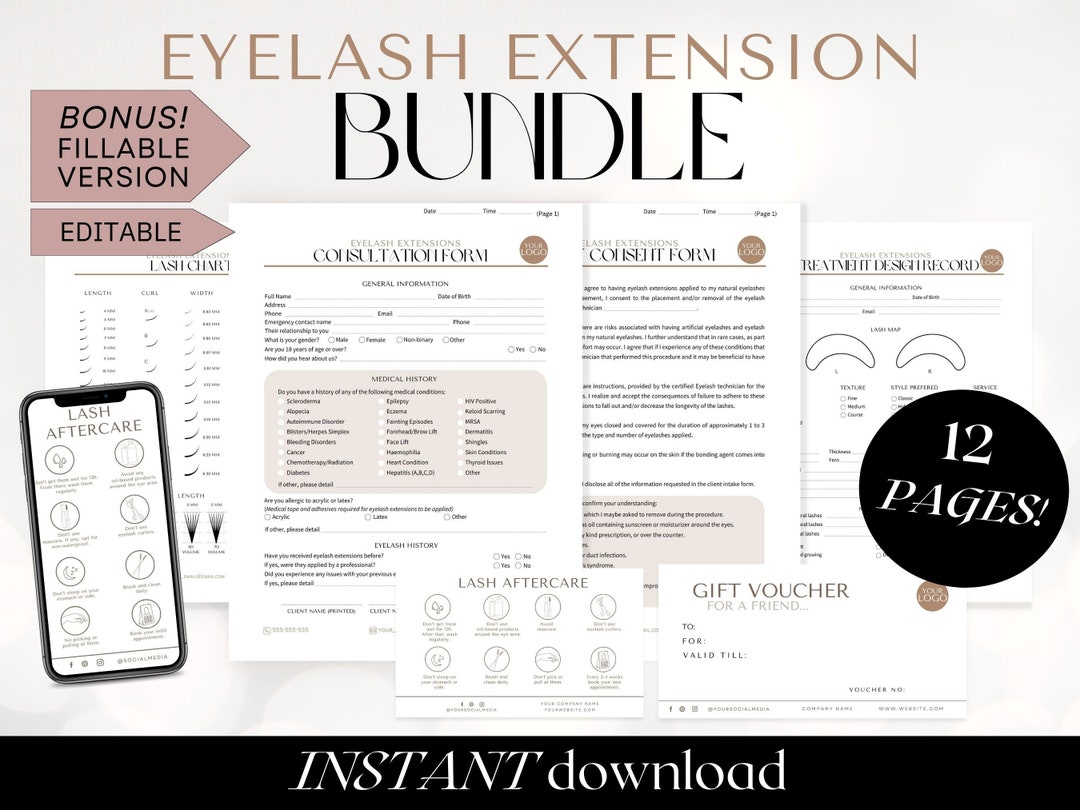 Lash Consent Form Lash Extension Consent Form Lash Client Etsy