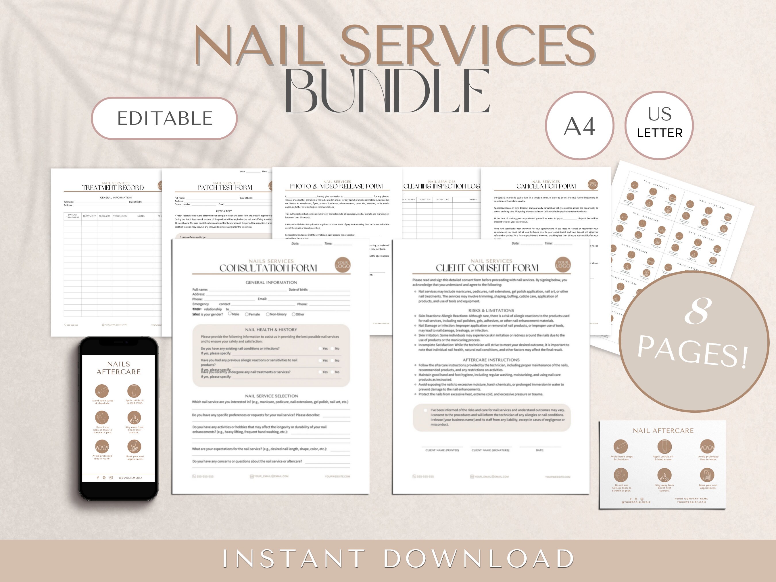 Nail Consent Forms Nails Form Nails Consultation Form Etsy