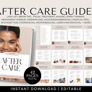 Editable After Care Guide Templates - Beauty Client Guide, Consult Client Aftercare Information
