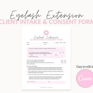 Lash Consent Forms for Lash Artists - Includes Eyelash Aftercare Cards, Lash Business Cards, Price List, Lash Chart, Lash Record Tracker.