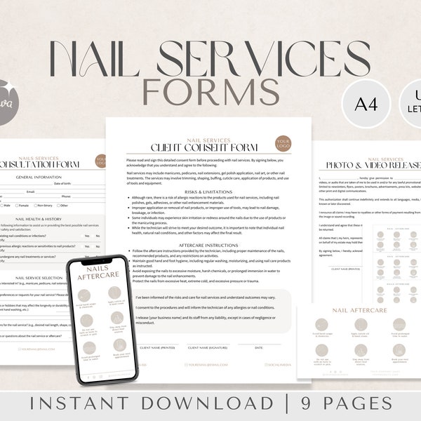 Nail Consent Forms | Nails Consultation Form, Form Nail Extensions, Paper Forms for Nails