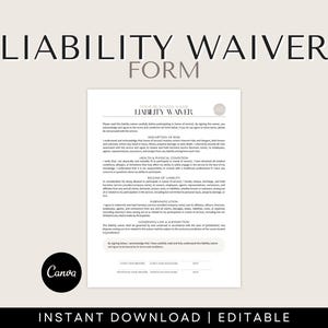 Liability Waiver Form | Esthetician Liability Form, General Liability Waiver Template, Medspa Liability Form Agreement