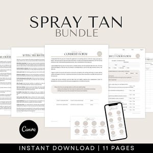 Spray Tan Consent Forms - Spray Tan Forms, Spray Tan Aftercare Cards, Esthetician Intake Form, Spray Tanning Consent Form