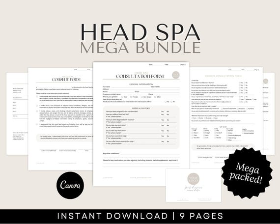 Head Spa Forms - Japanese Head Spa Consent and Consultation Forms
