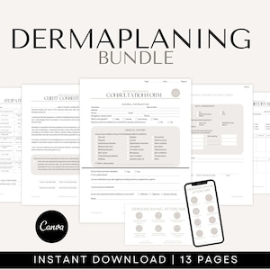 Dermaplaning Forms - Dermaplaning Consent Form, Dermaplaning Consultation Form, Dermaplaning Aftercare Cards, Client Record and More