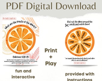 Fruit Of The Spirit Activity Sheet, Homeschool, Extra Curriculum, Digital Download, Bible Worksheets, Kids Bible Activity, Bible Activity