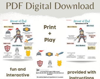 Armor Of God Activity Sheet, Homeschooling, Sunday School, Digital Download, Bible Worksheets, Kids Bible Activity, Bible Activity