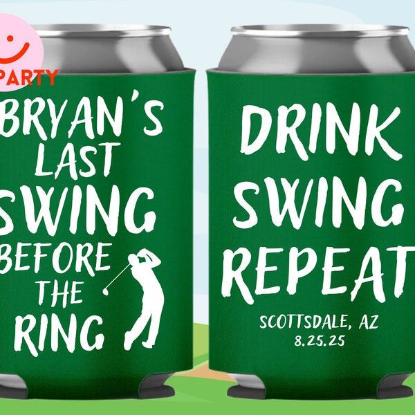Last Swing Before the Ring Golf Koozie Etsy
