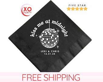 Custom Disco Ball Napkins: New Year's Eve Wedding Decor
